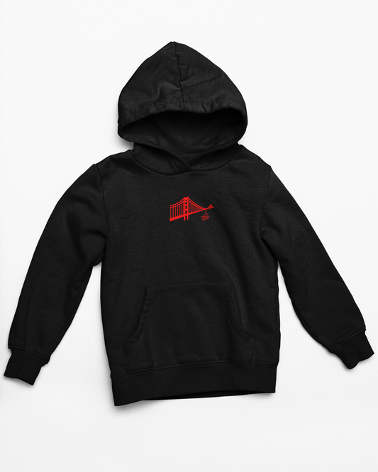 Black/Red Golden Lace Bridge Hoodie