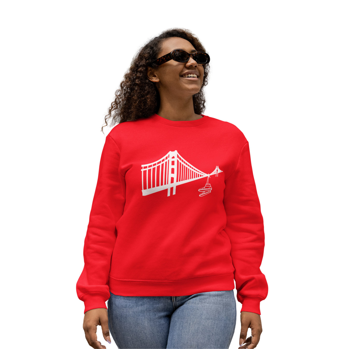 Red/White Golden Lace Bridge Crewneck