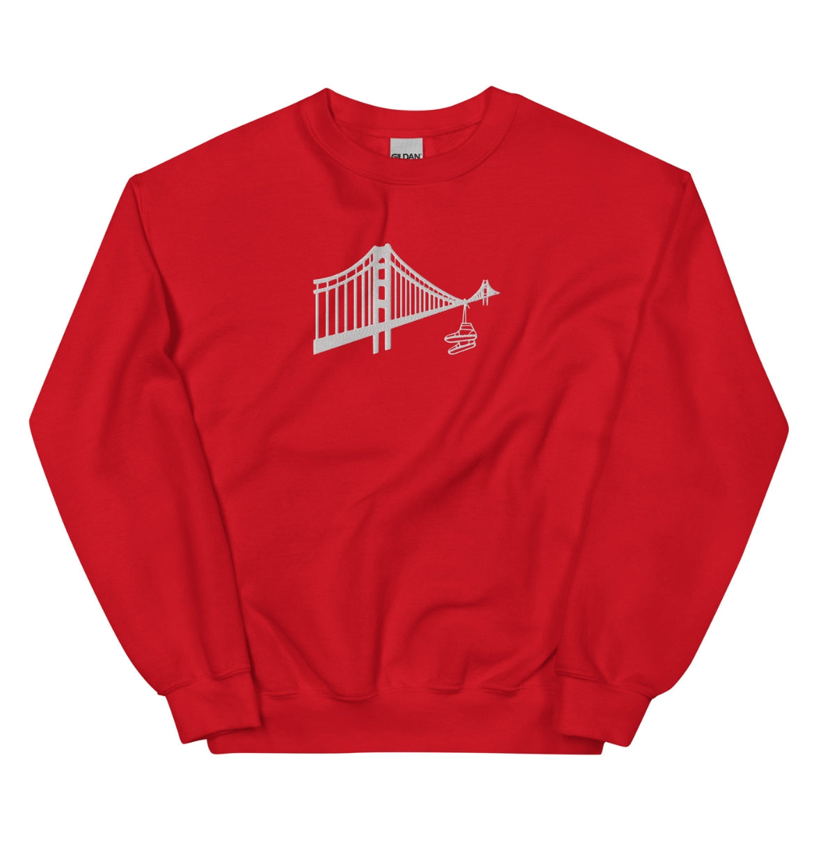 Red/White Golden Lace Bridge Crewneck